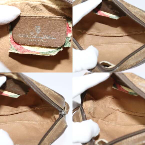 GUCCI GG Supreme Web Sherry Line Bag Pvc Beige Gold 89 02 066 - Picture 11 of 12